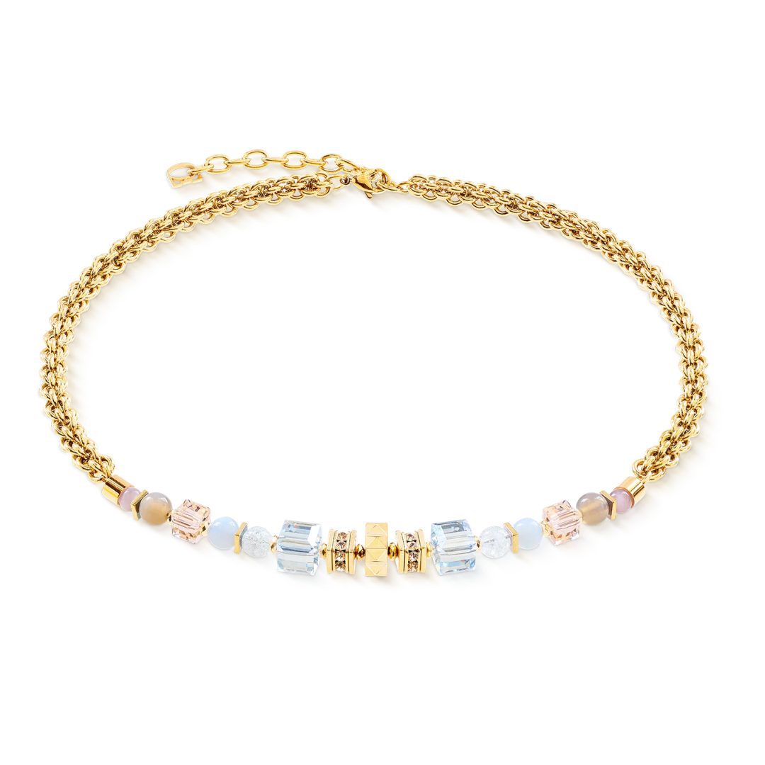 Coeur de Lion Cube Nexus Gold-Pastel Necklace