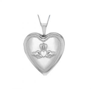 Sterling Silver Heart Claddagh Locket