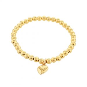Gold Plated Heart Charm Bracelet