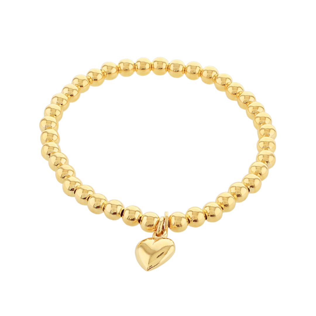 Gold Plated Heart Charm Bracelet