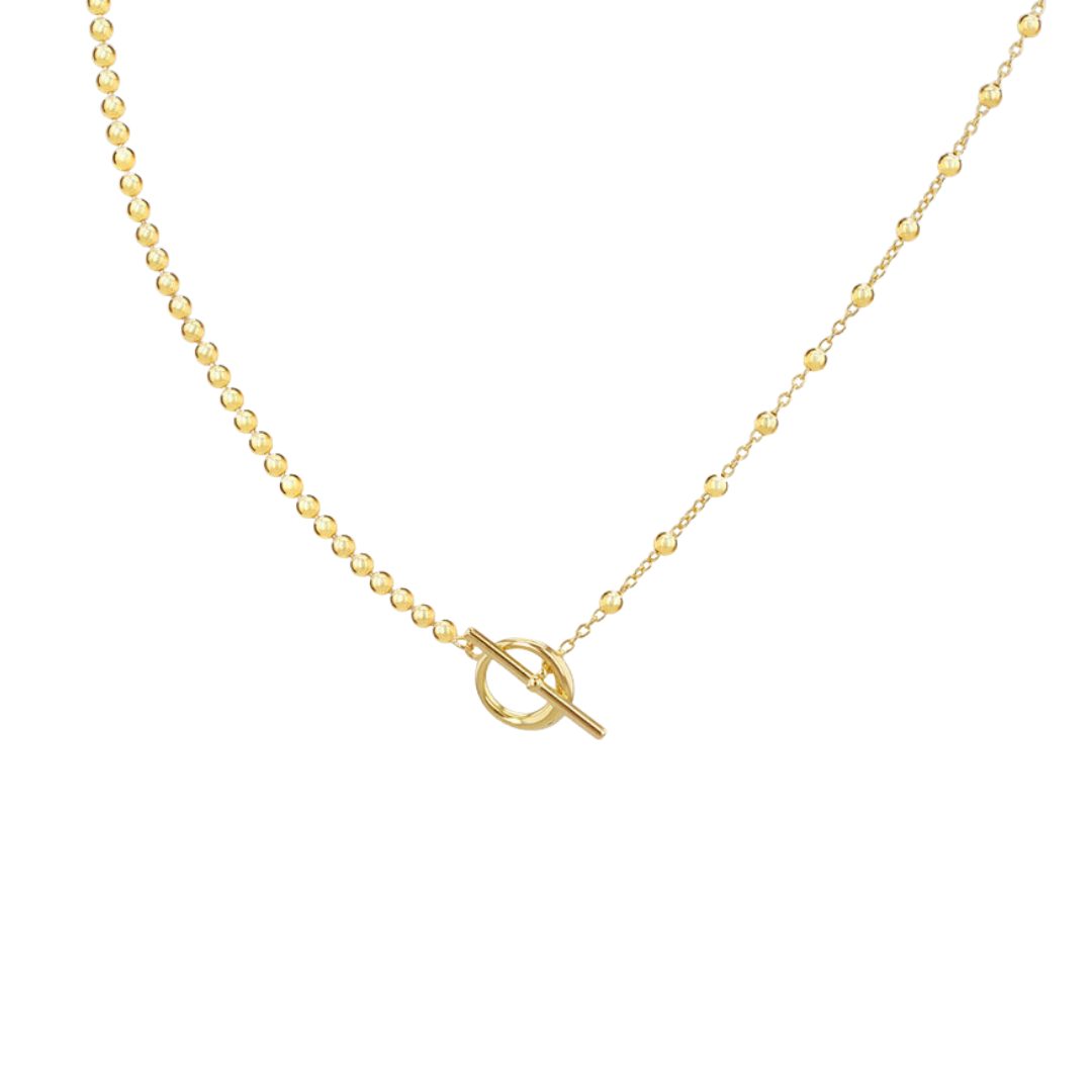 Gold Plated Ball & T-Bar Chain