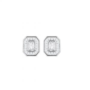 Sterling Silver Radiant CZ Stud Earrings