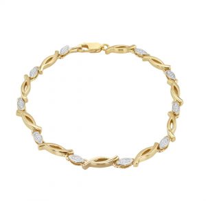 Gold Plated 0.15ct Lab Diamond Bracelet
