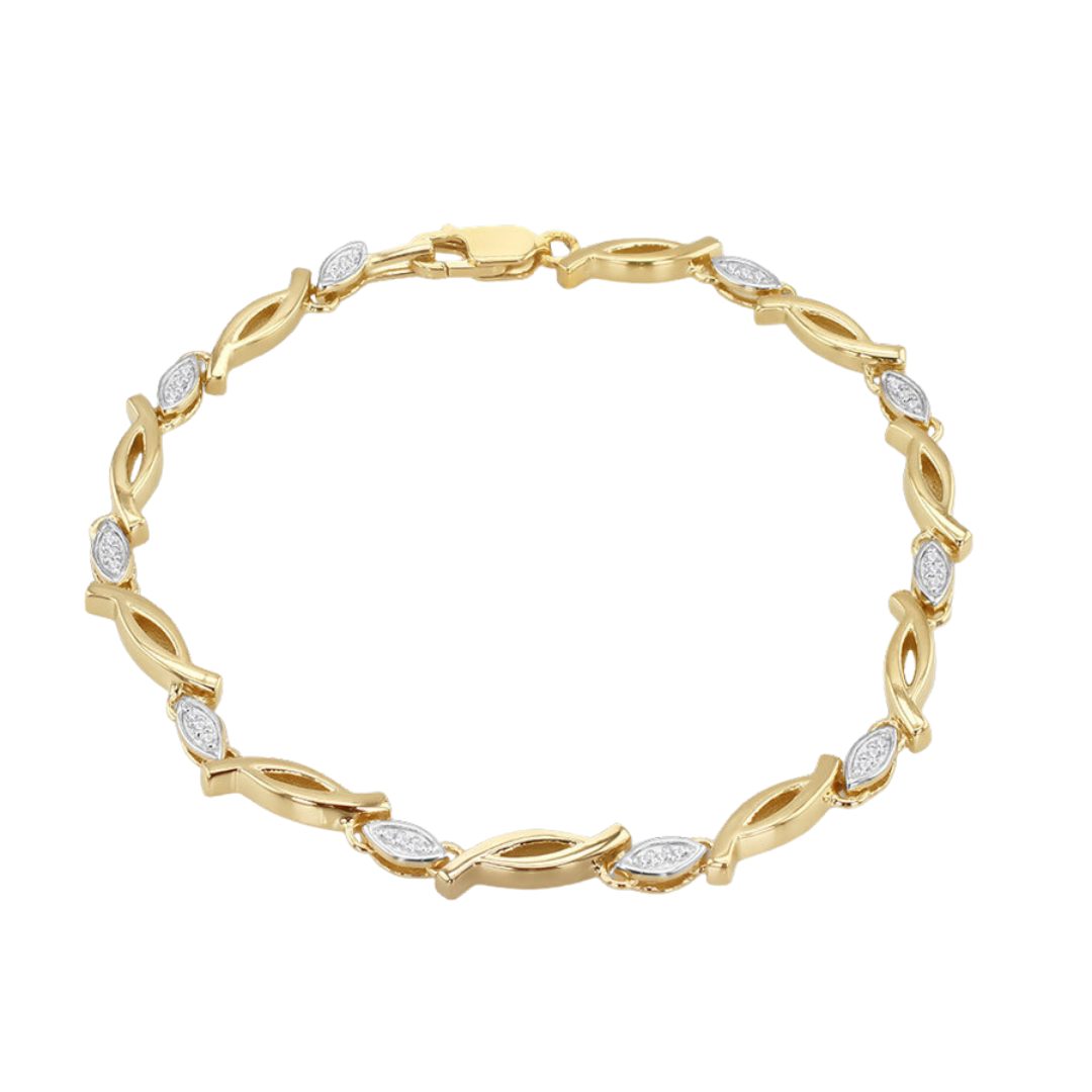 Gold Plated 0.15ct Lab Diamond Bracelet