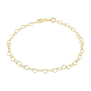 Gold Plated Open Heart-Link Bracelet