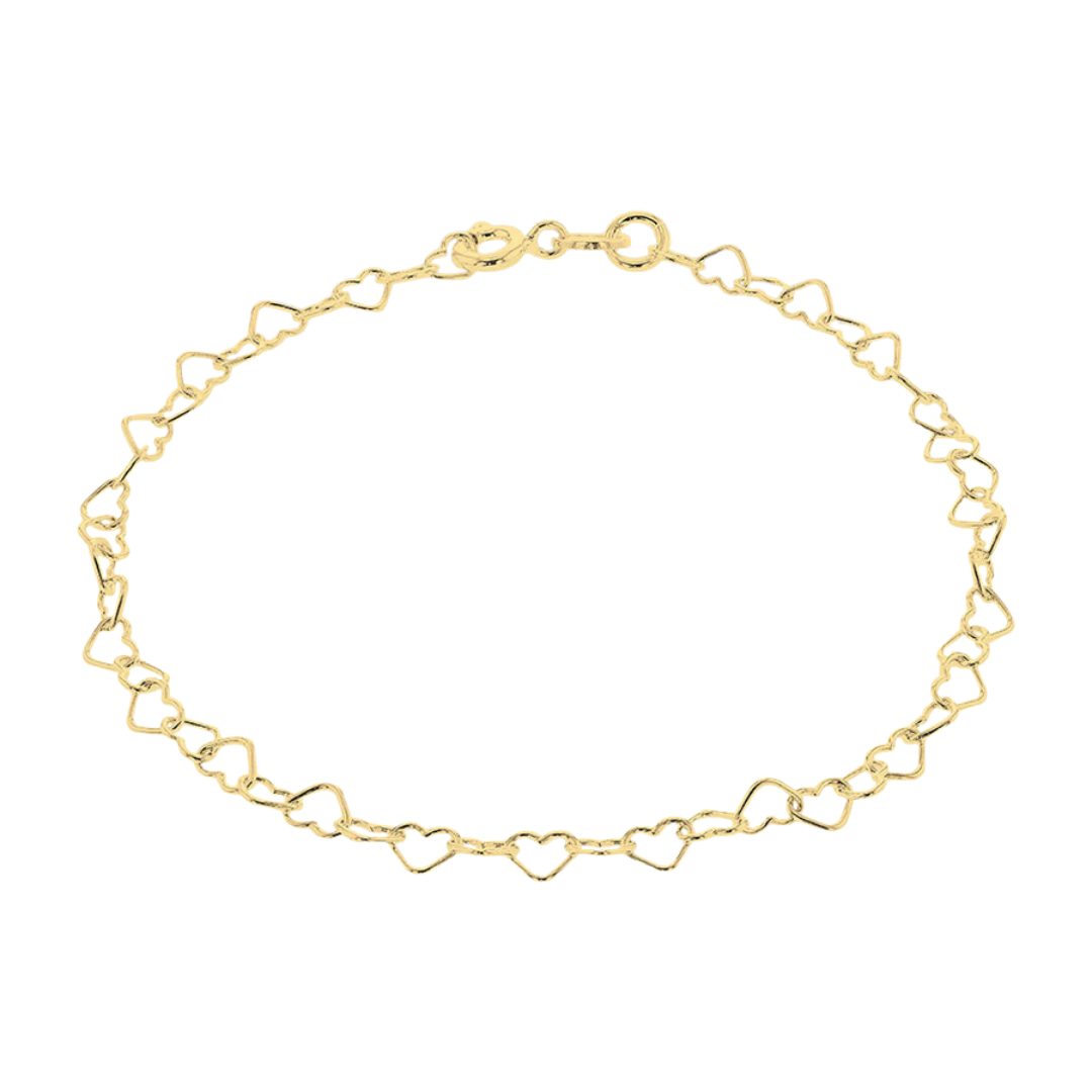 Gold Plated Open Heart-Link Bracelet