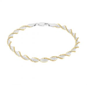 Two Tone Twisted Herringbone Bracelet