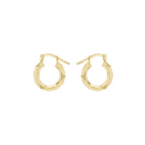 Gold Plated Bonded Faceted Creole Earring