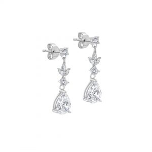 White Marquise CZ Teardrop Earring