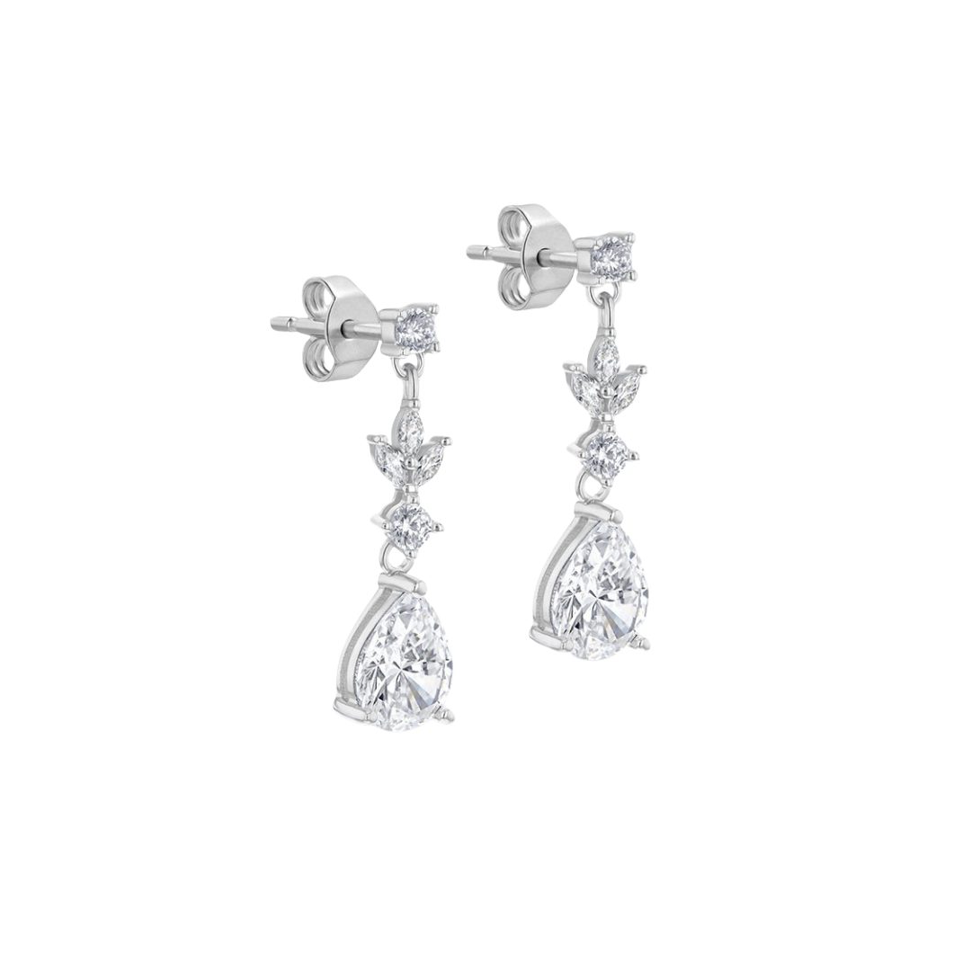 White Marquise CZ Teardrop Earring
