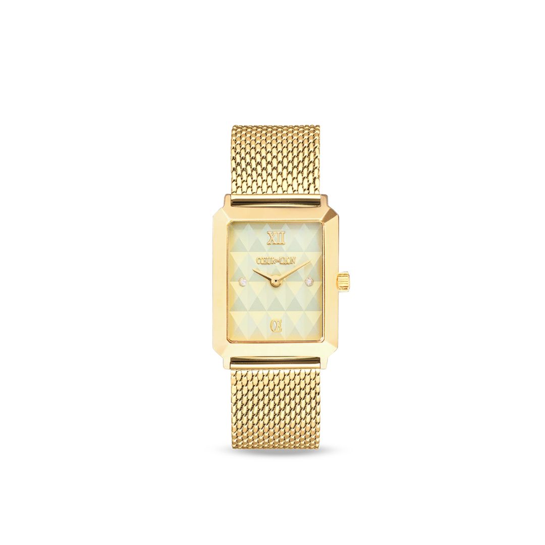 Coeur de Lion Iconic Spikes Gold Milanaise Stainless Steel Gold Watch