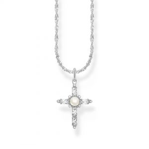 THOMAS SABO White Cross Pendant with Pearl Stone