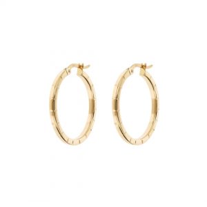 9k Gold Diamond Cut Hoop Earrings