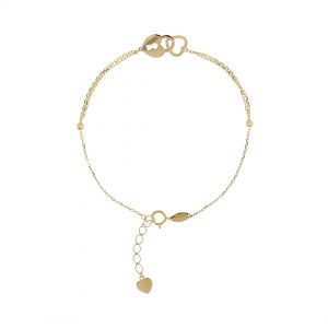 9k Gold Heart & Lock Bracelet