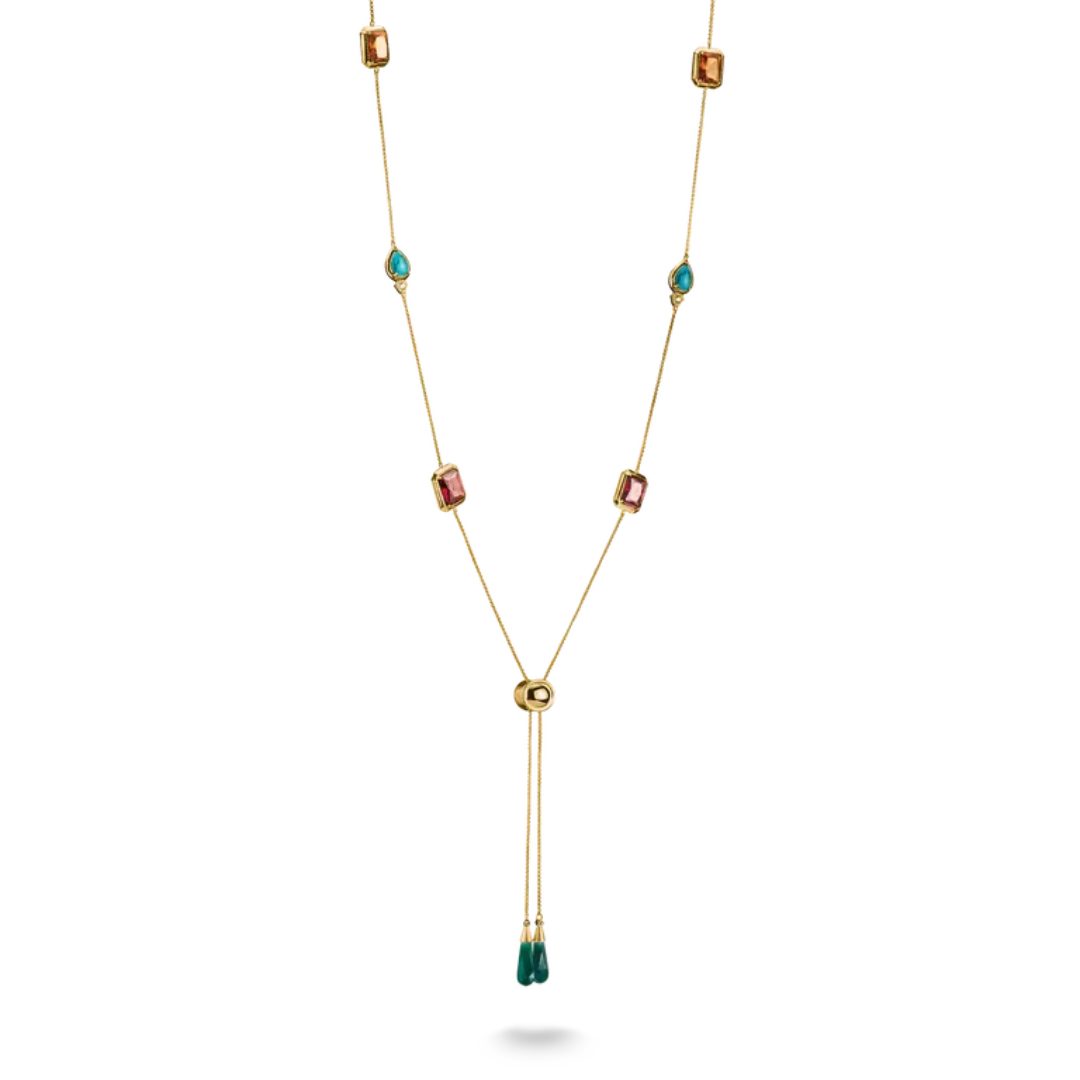 THOMAS SABO Elyndra 18k Gold Plated Multistone Necklace