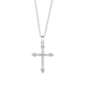 Newbridge Silver Plated CZ Cross Pendant