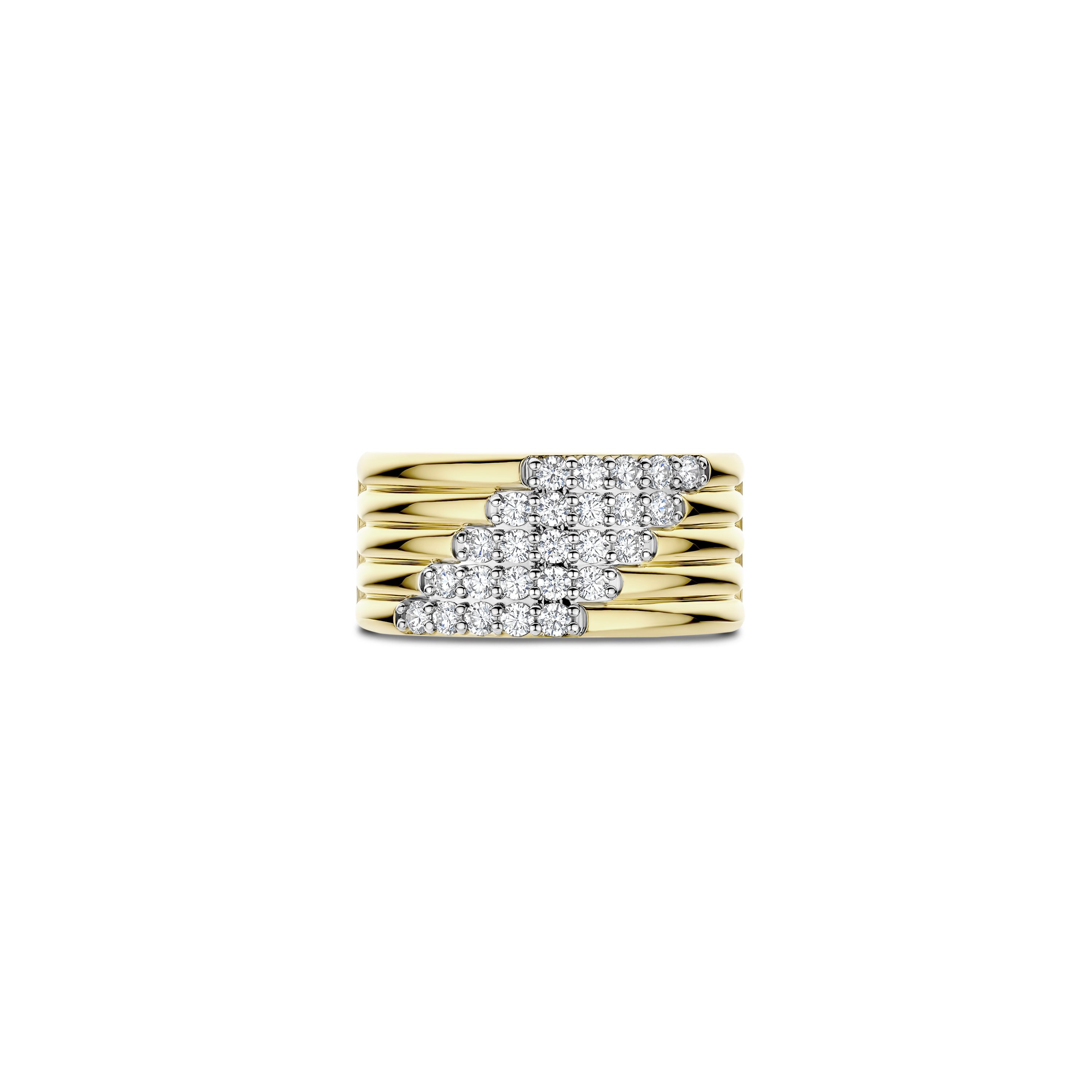 Ti Sento 5 Row Cubic Zirconia Gilded Ring - Image 2