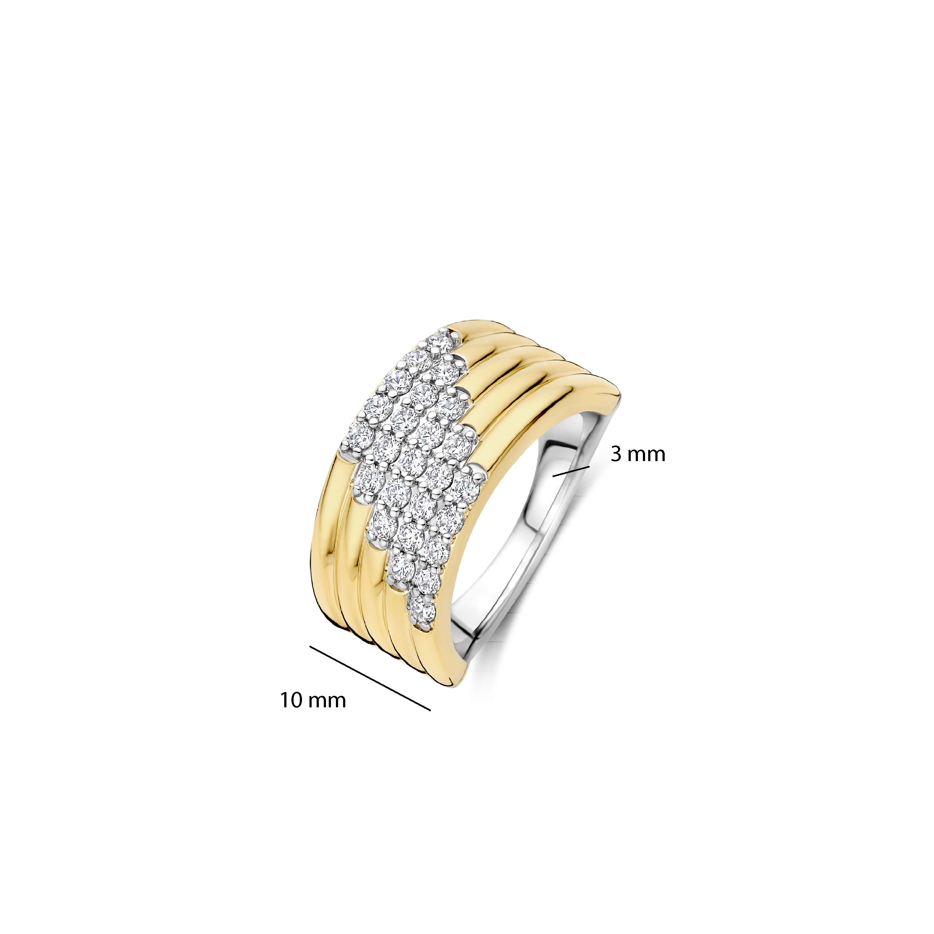 Ti Sento 5 Row Cubic Zirconia Gilded Ring - Image 5