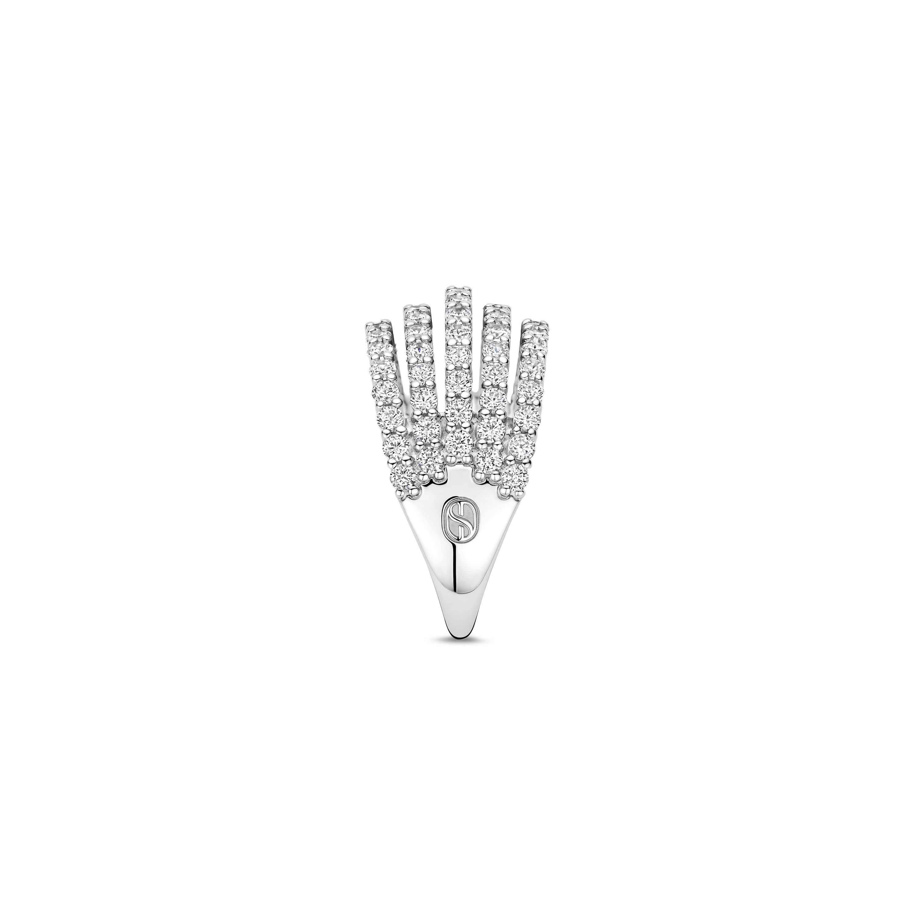 Ti Sento Silver 5 Row Cubic Zirconia Ring - Image 2