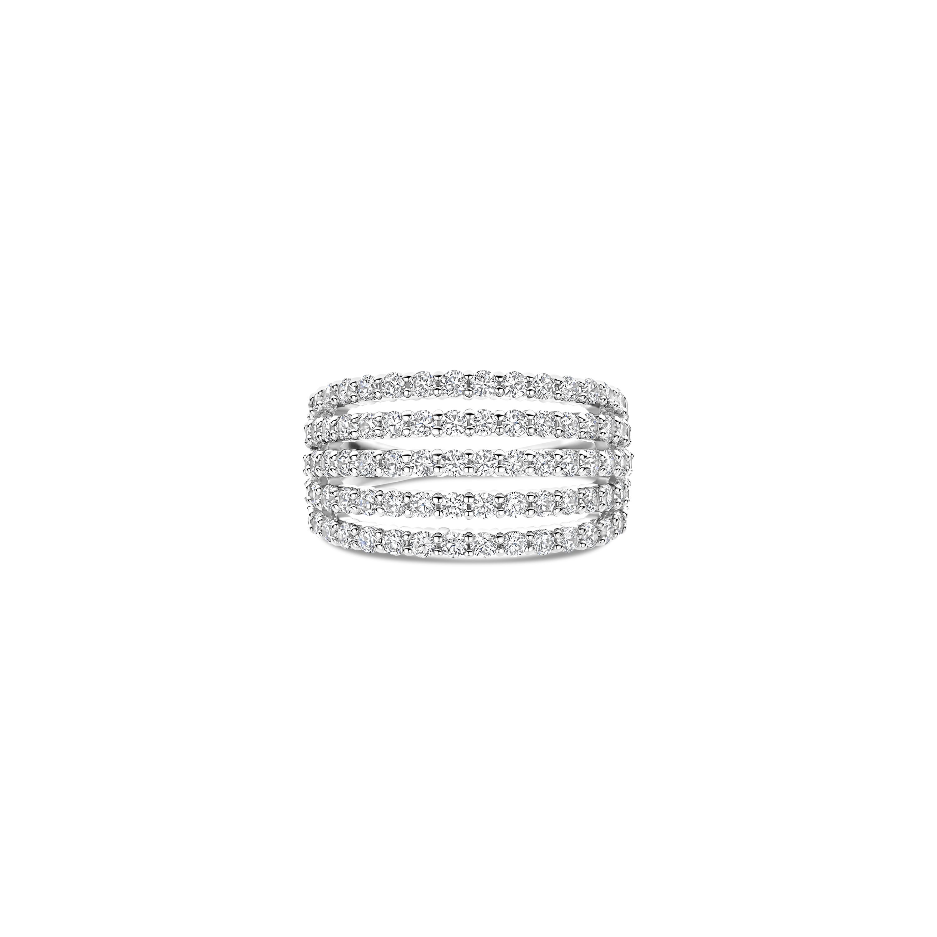 Ti Sento Silver 5 Row Cubic Zirconia Ring - Image 3