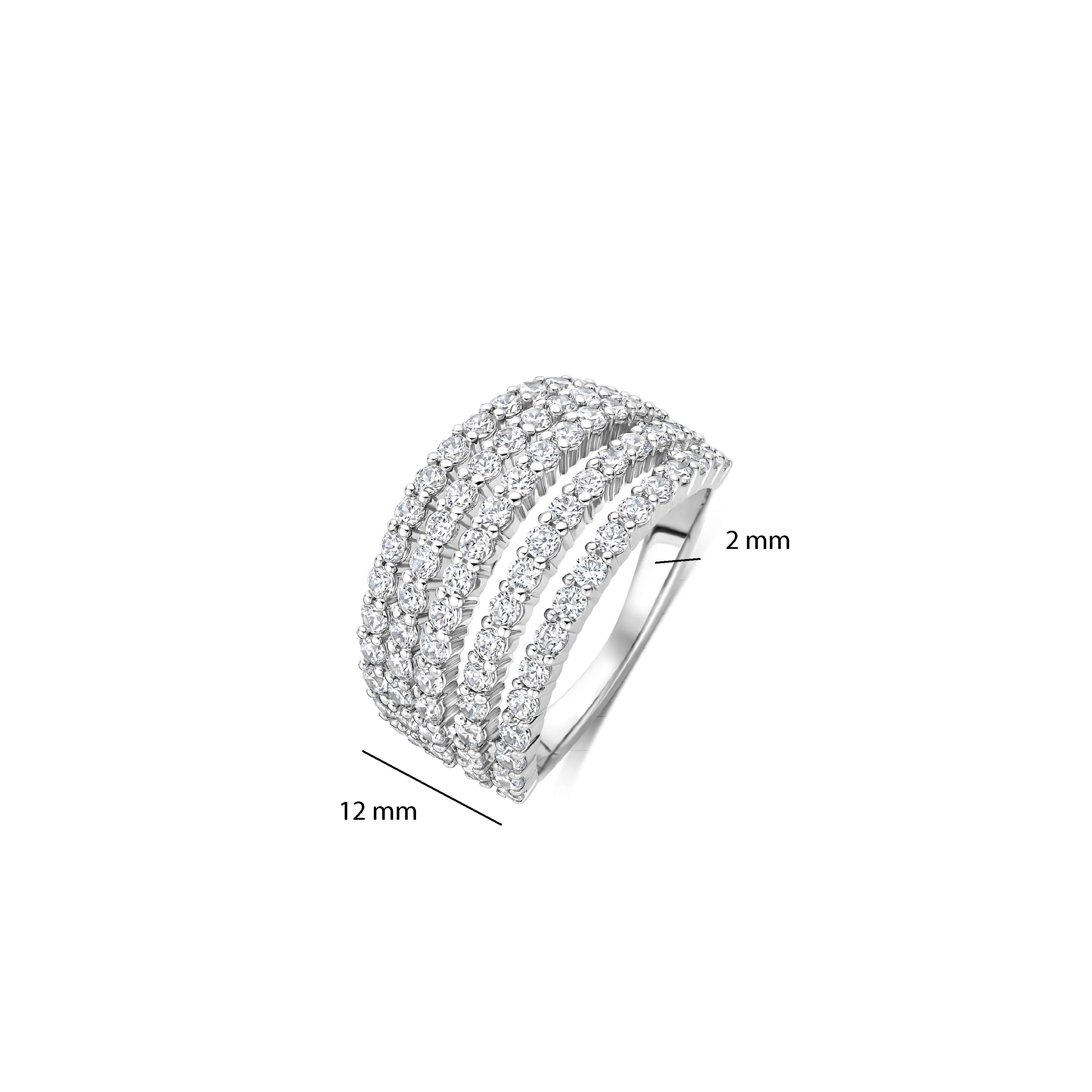 Ti Sento Silver 5 Row Cubic Zirconia Ring - Image 4