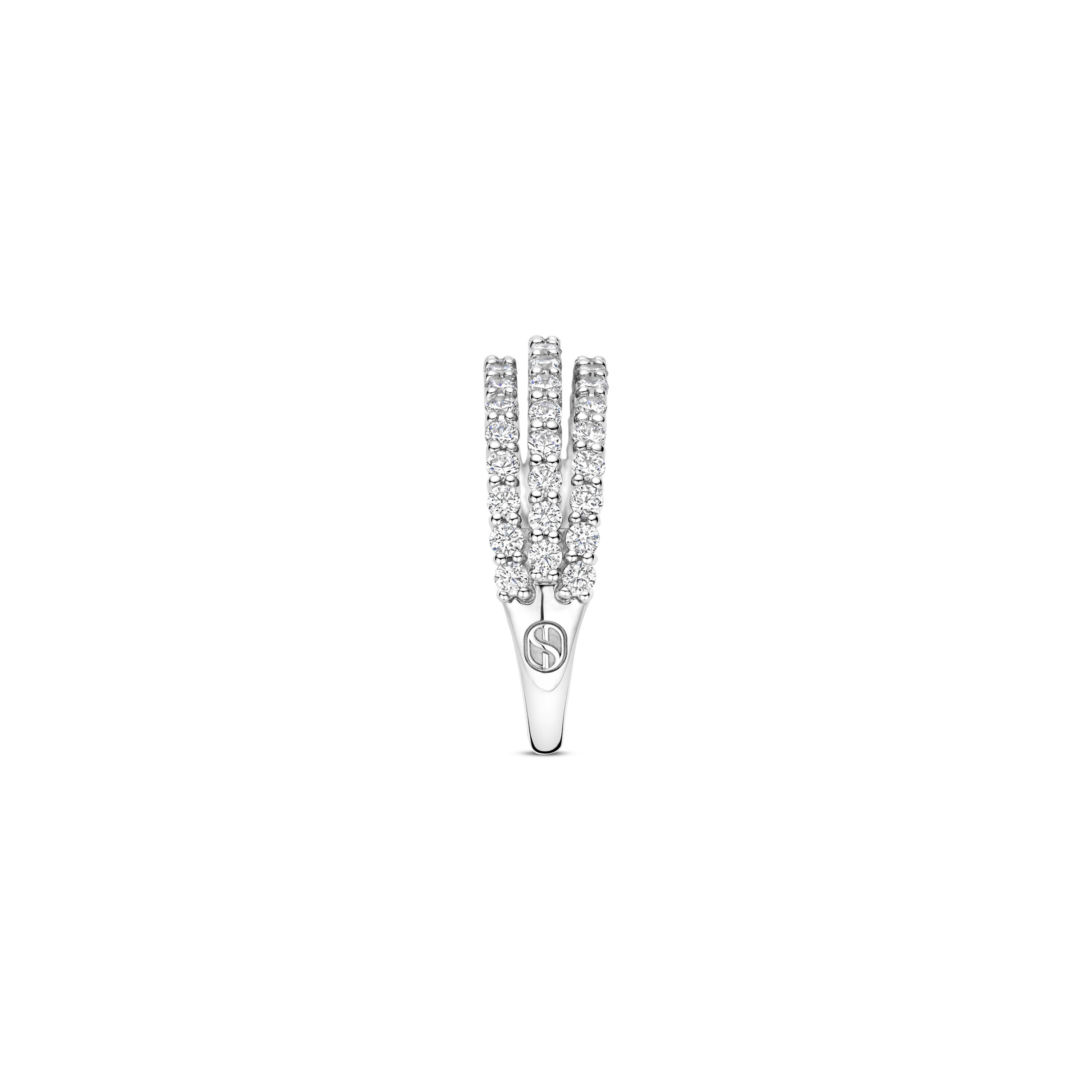 Ti Sento Silver 3 Row Cubic Zirconia Ring - Image 3