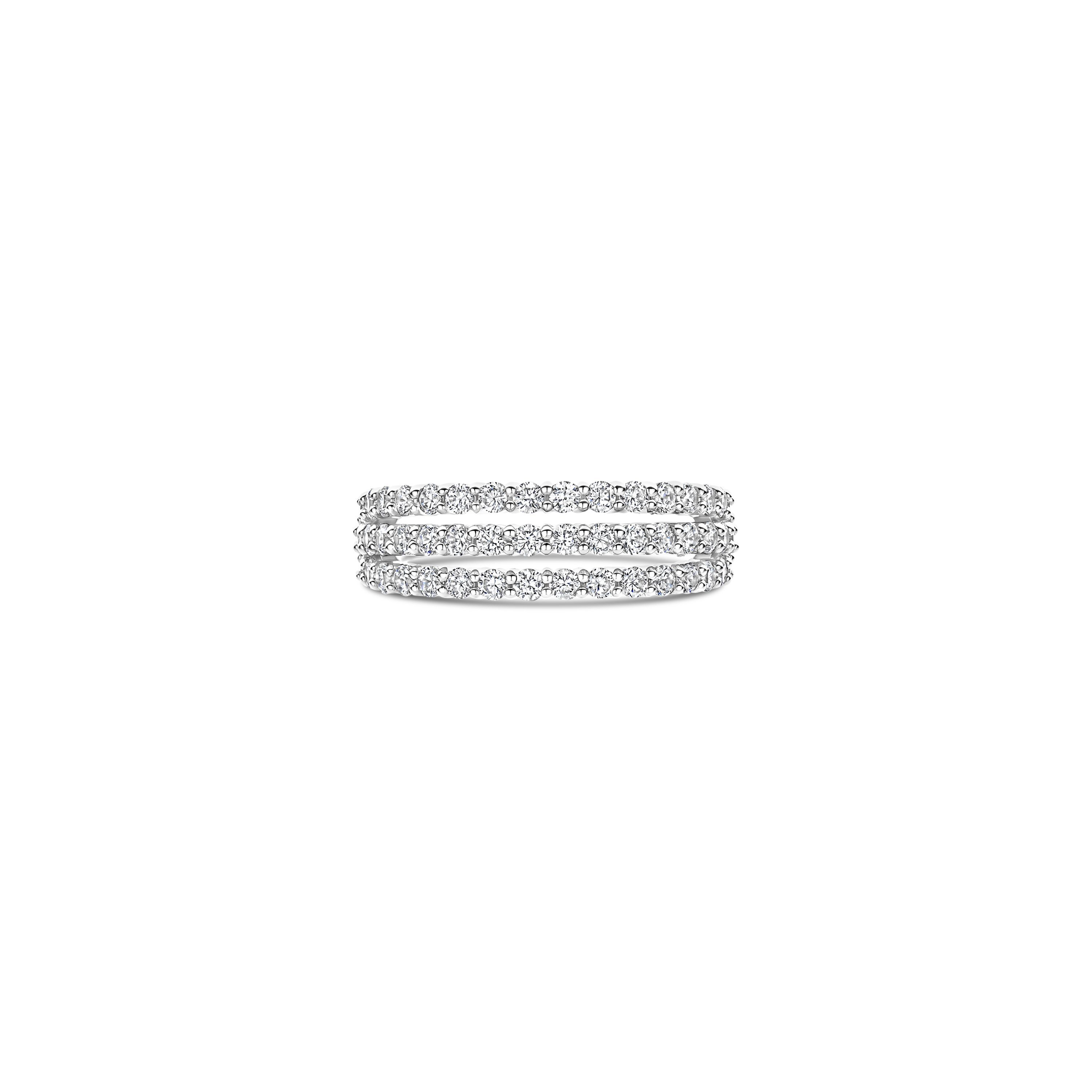 Ti Sento Silver 3 Row Cubic Zirconia Ring - Image 2
