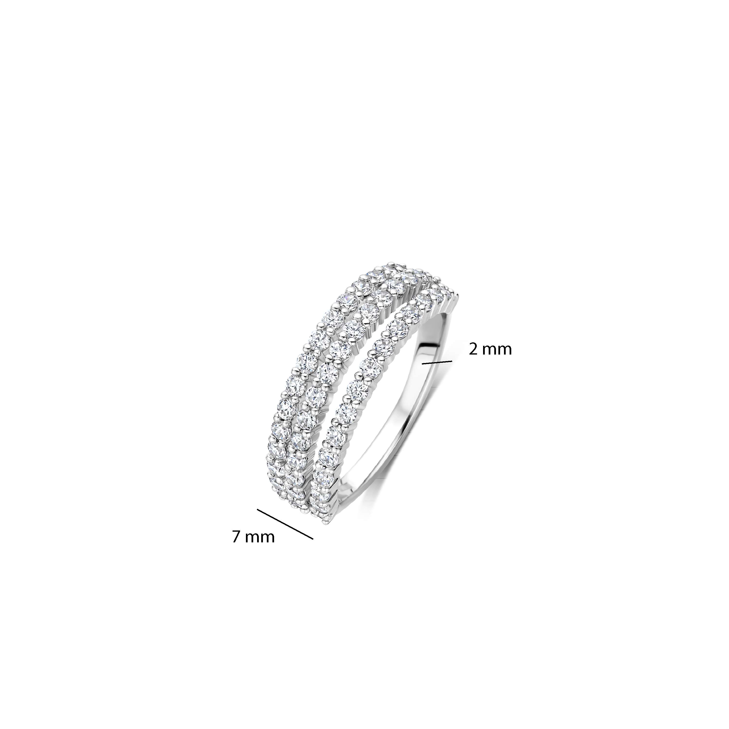Ti Sento Silver 3 Row Cubic Zirconia Ring - Image 4