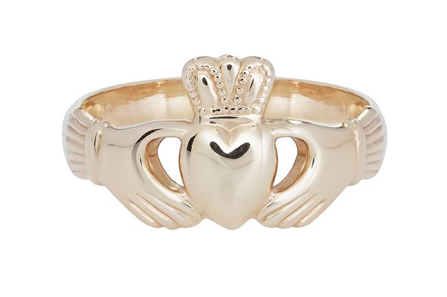 Fallers Ladies Medium Claddagh Ring in 14K Gold - Image 3