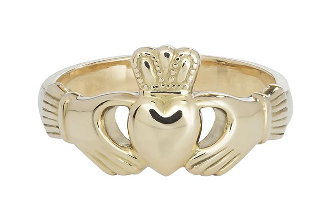 Fallers Ladies Heavy Claddagh Ring in 18K Gold - Image 2