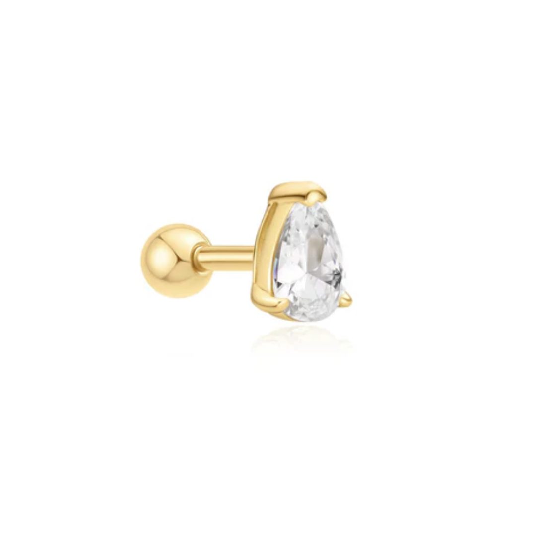 Ania Haie Gold Pear Barbell Single Earring - Image 2