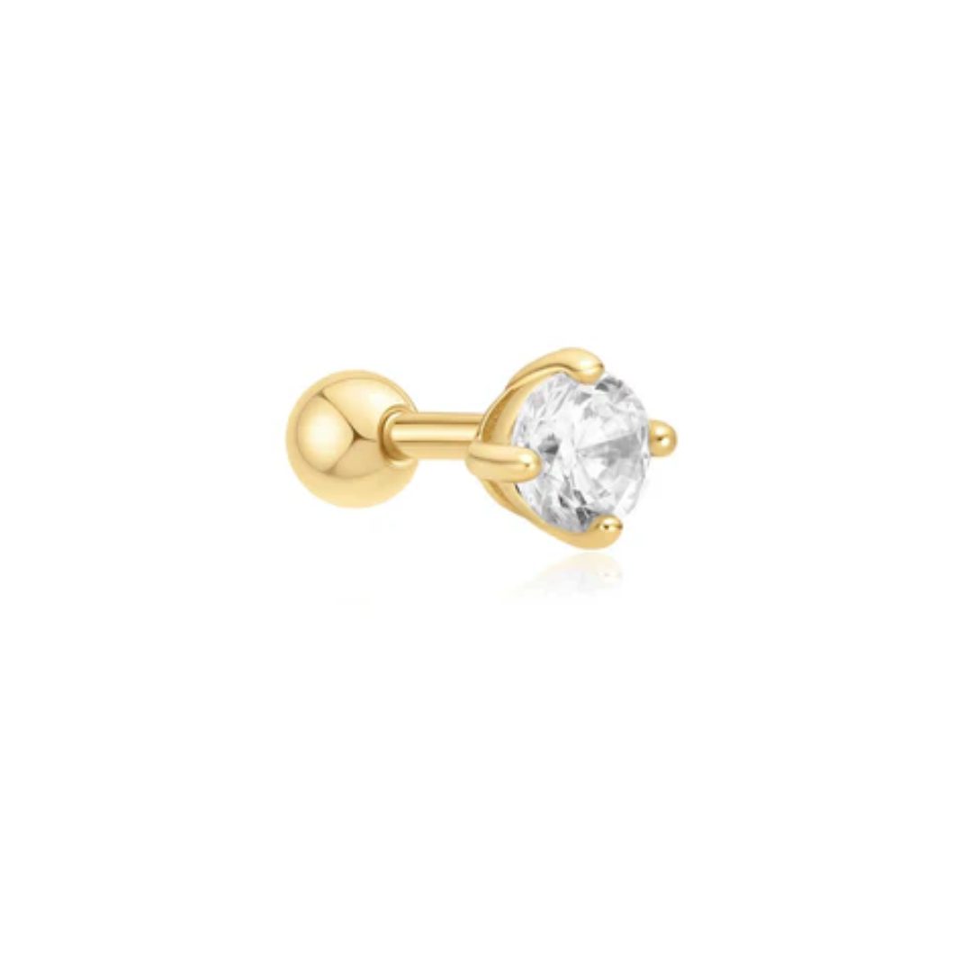 Ania Haie Gold Sparkle Round Barbell Single Earring - Image 2