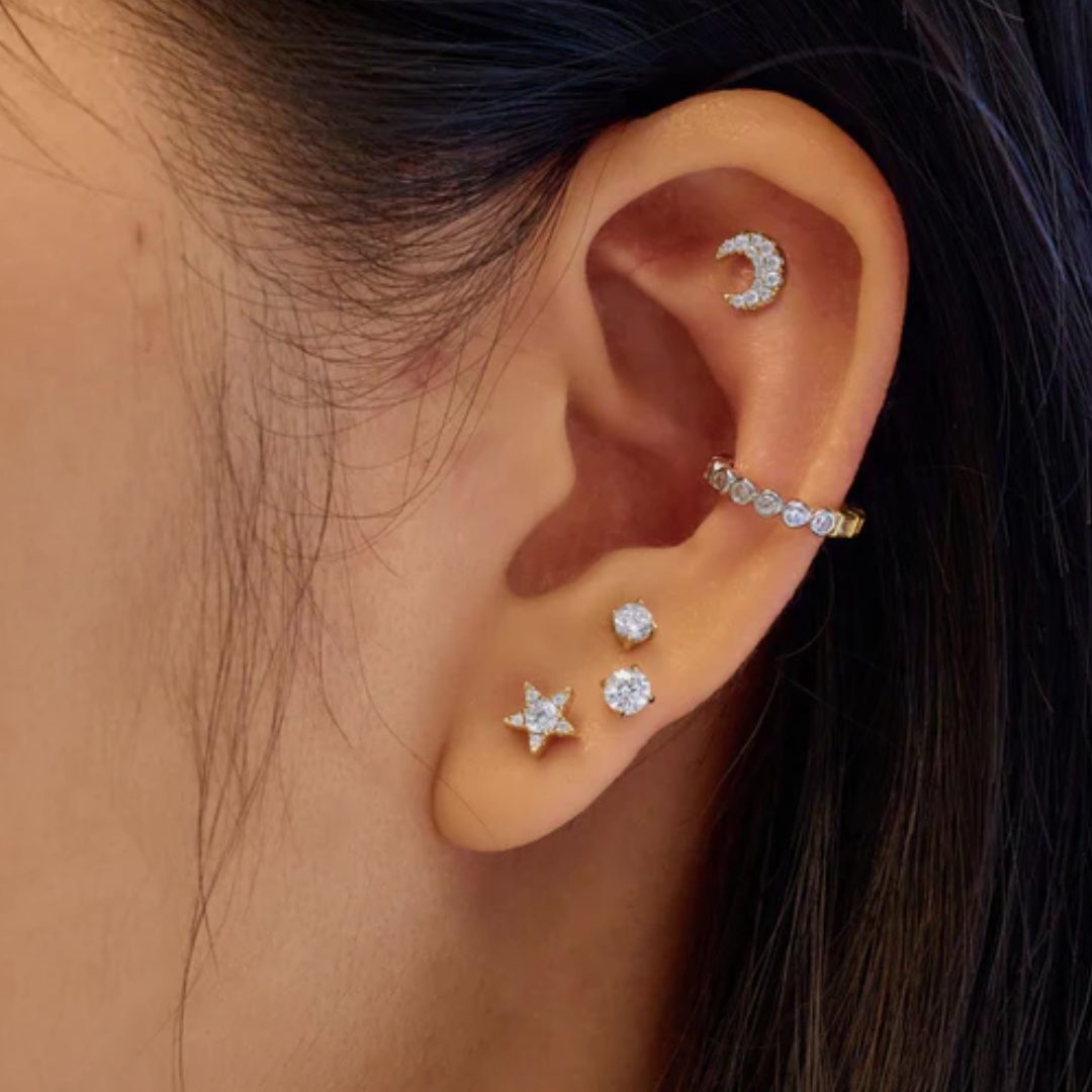 Ania Haie Gold Star Barbell Single Earring - Image 3