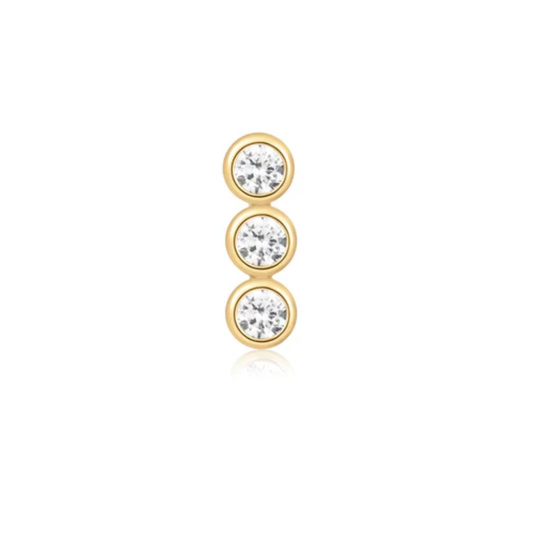 Ania Haie Gold Triple Bezel Barbell Single Earring