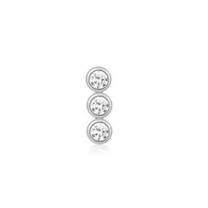 Ania Haie Silver Triple Bezel Barbell Earring