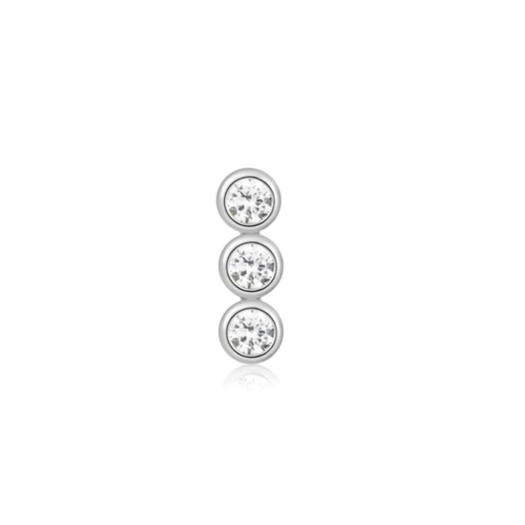 Ania Haie Silver Triple Bezel Barbell Earring