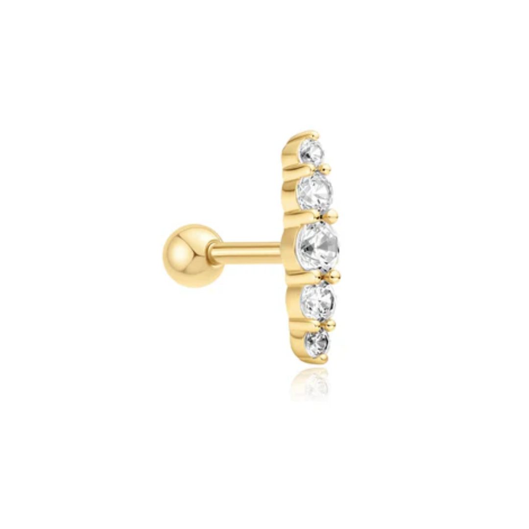 Ania Haie Gold Bar Barbell Single Earring - Image 2