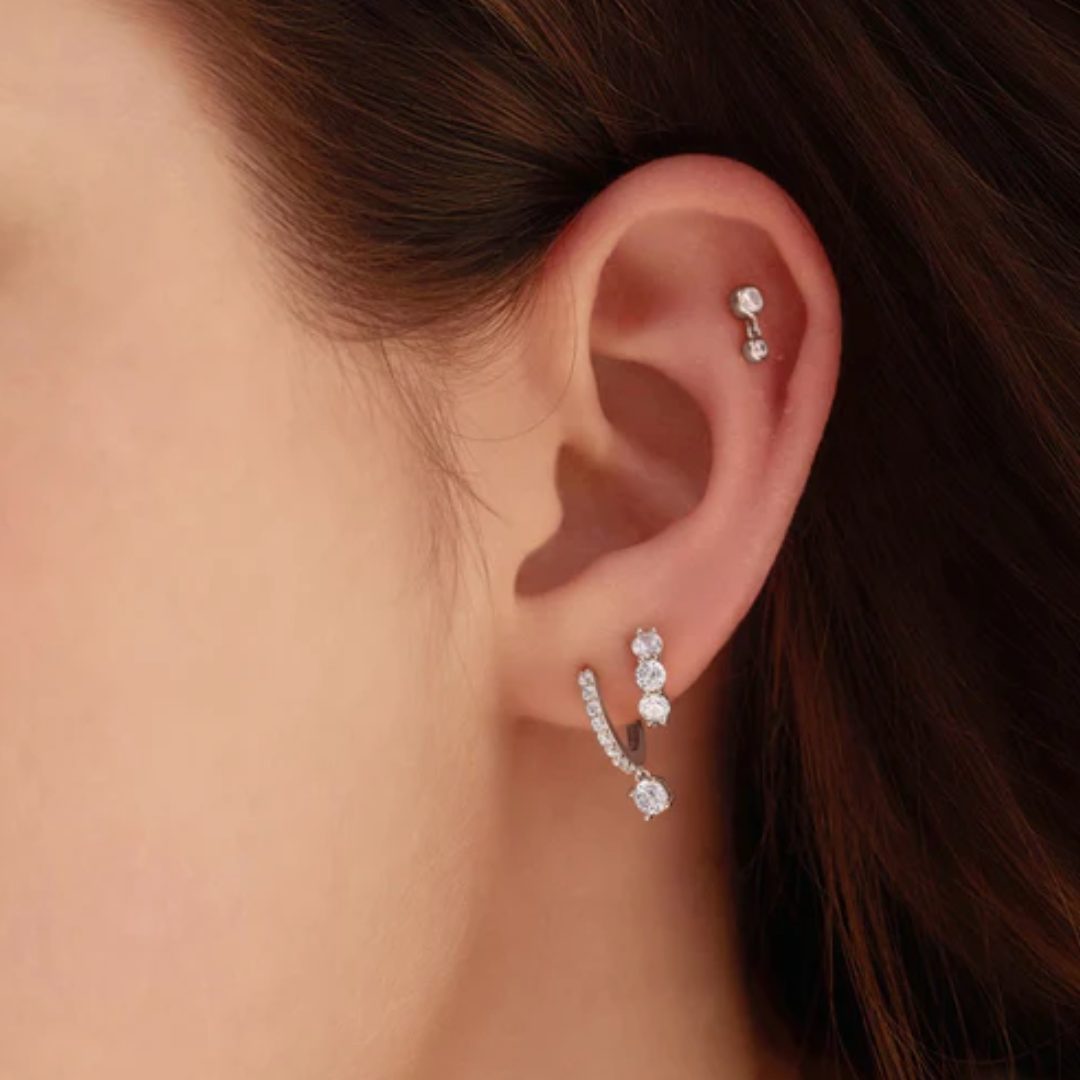 Ania Haie Silver Bezel Dangle Barbell Single Earring - Image 3