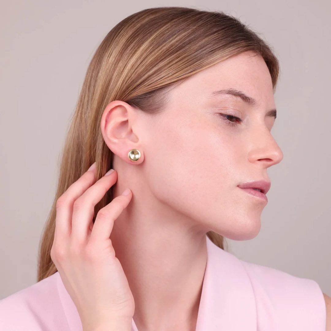 Bronzallure Golden Polished Ball Studs - Image 2