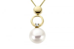 9k Gold Pearl Drop Open Pendant
