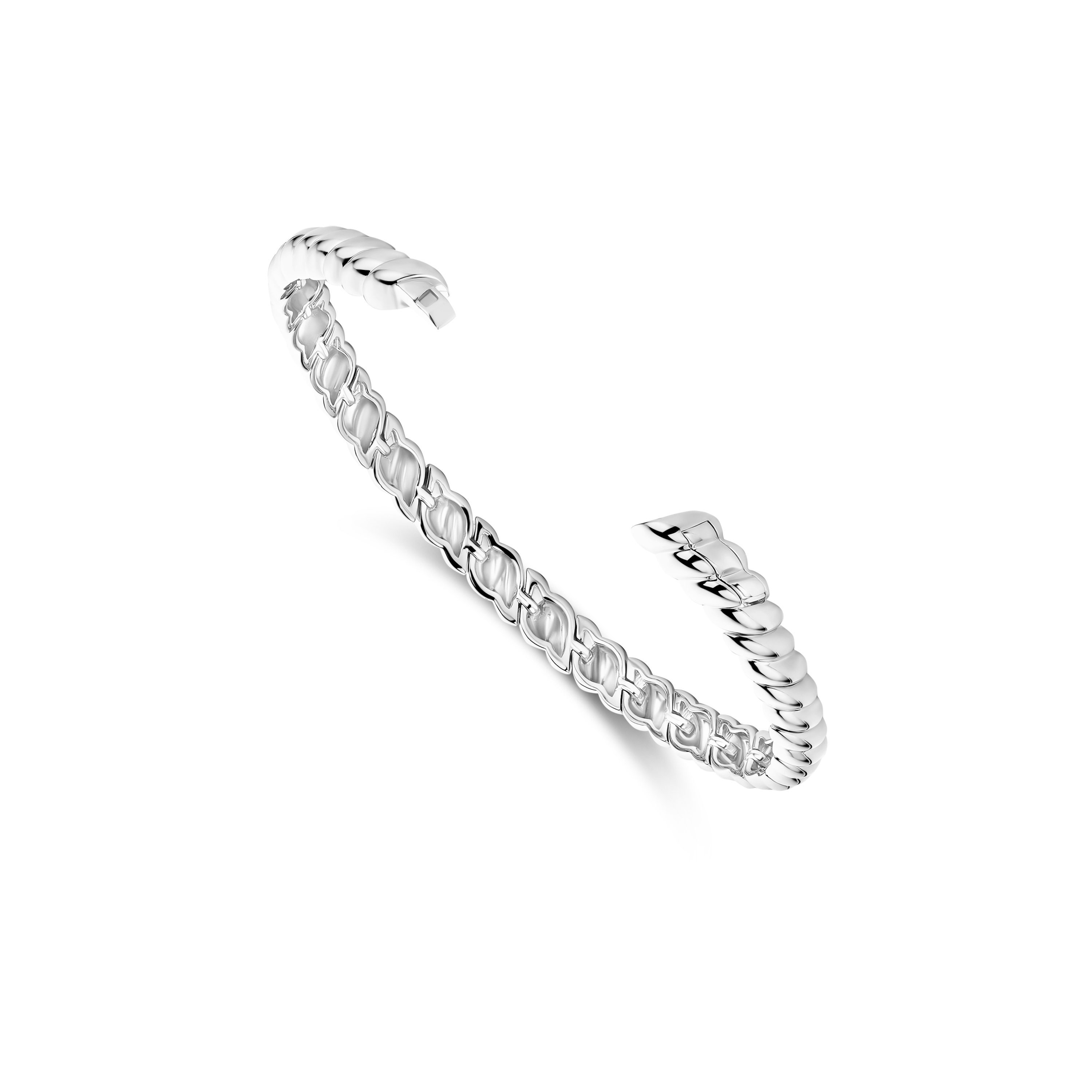 Ti Sento Silver Hump Ridge Bangle - Image 4