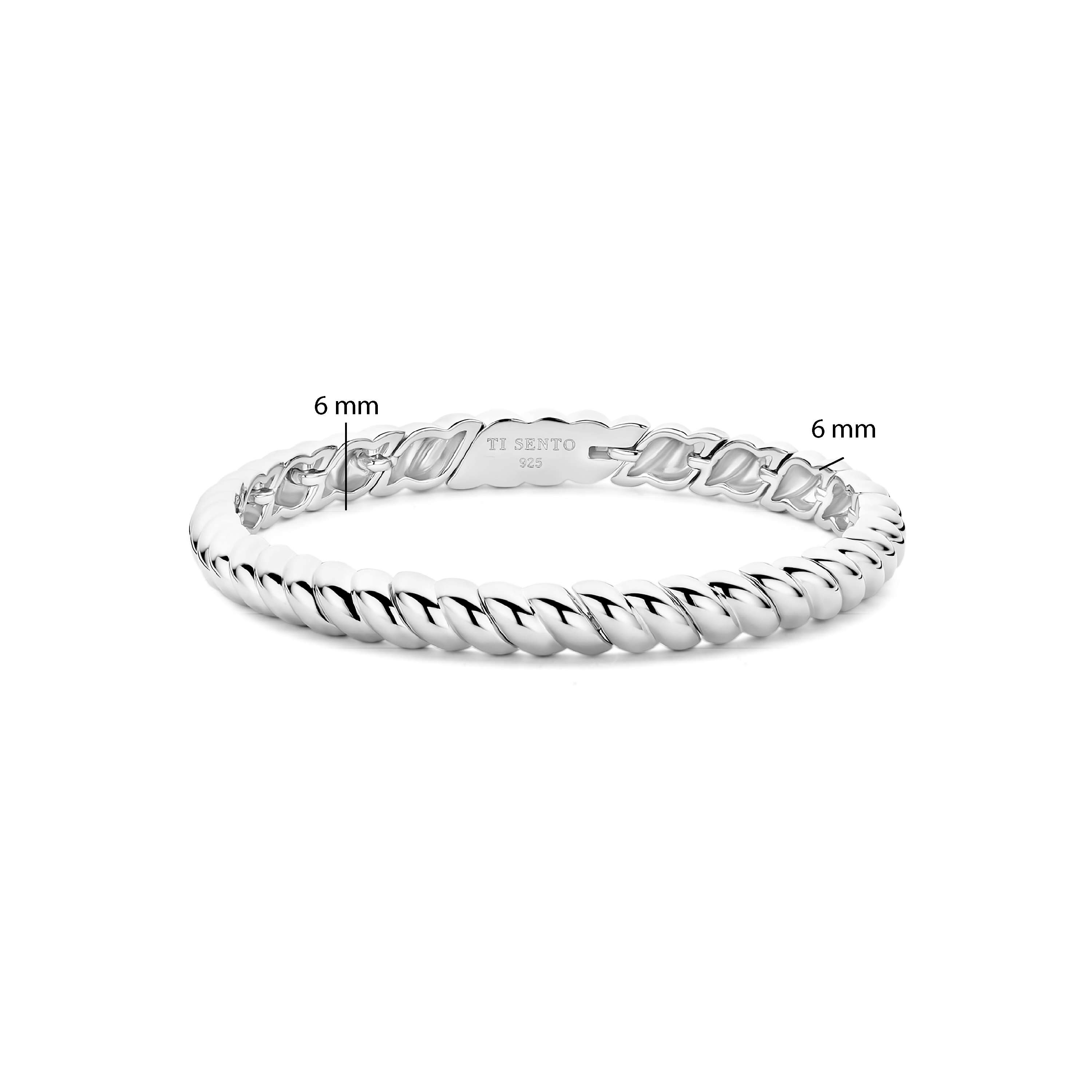 Ti Sento Silver Hump Ridge Bangle - Image 3