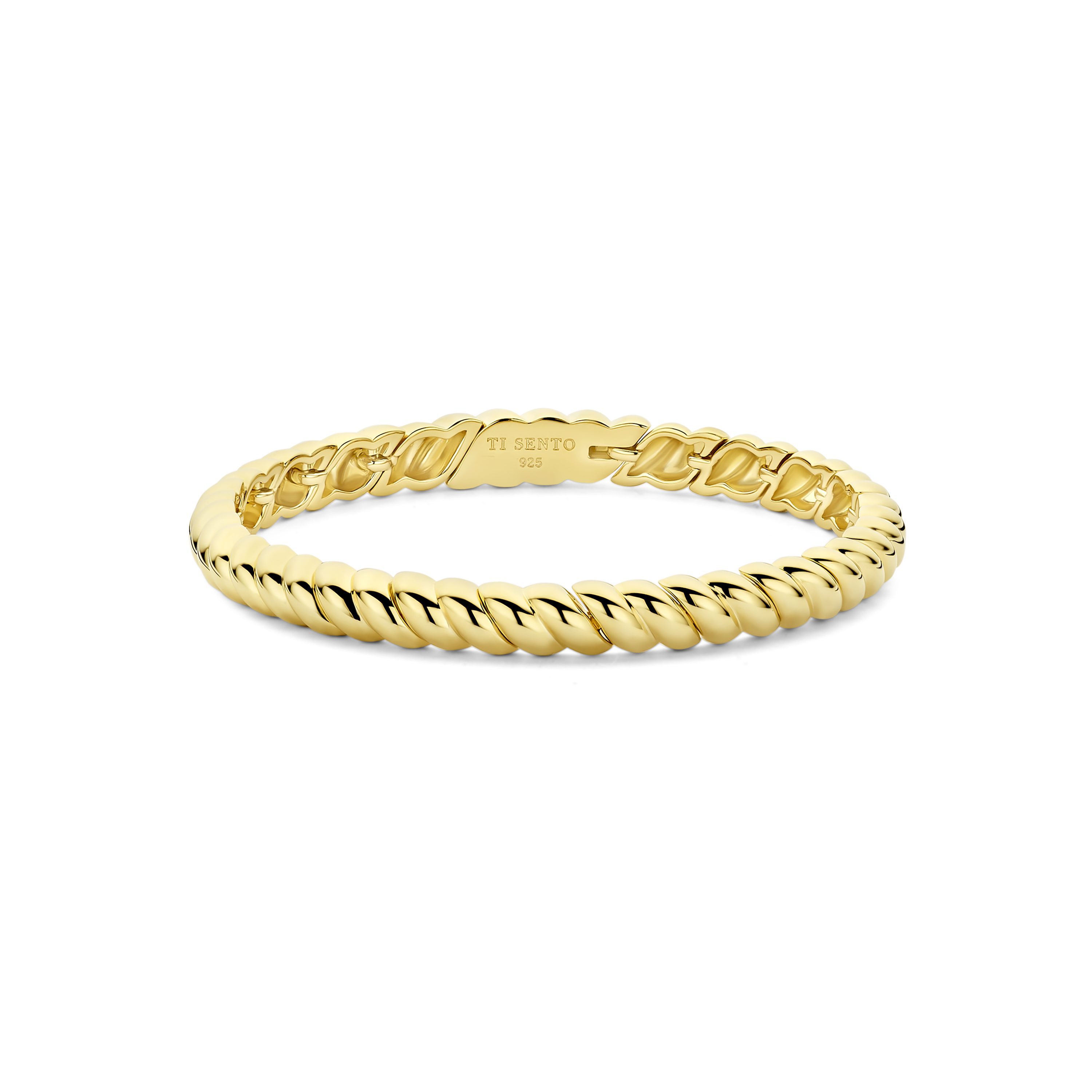 Ti Sento Gold Plated Hump Ridge Bangle