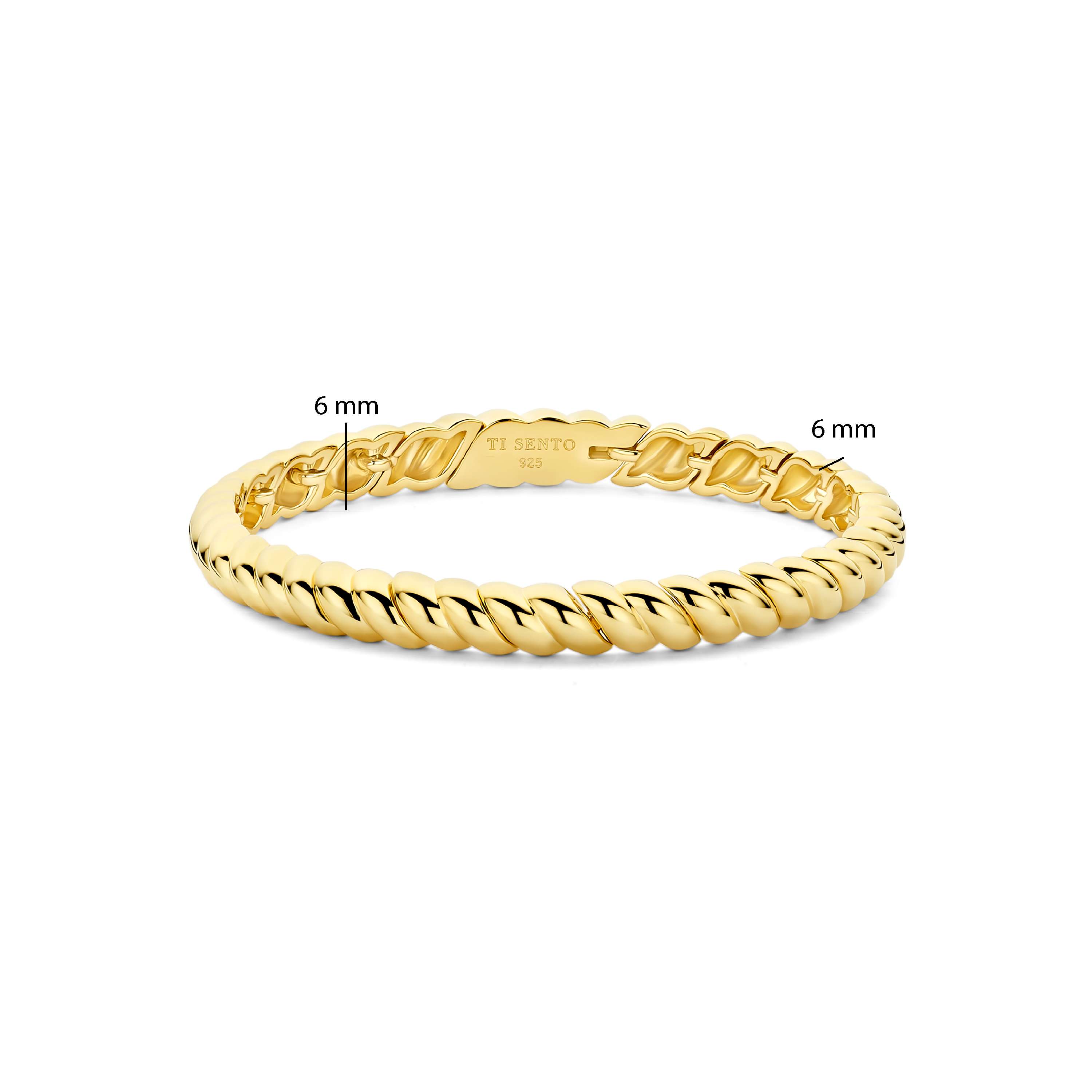 Ti Sento Gold Plated Hump Ridge Bangle - Image 3