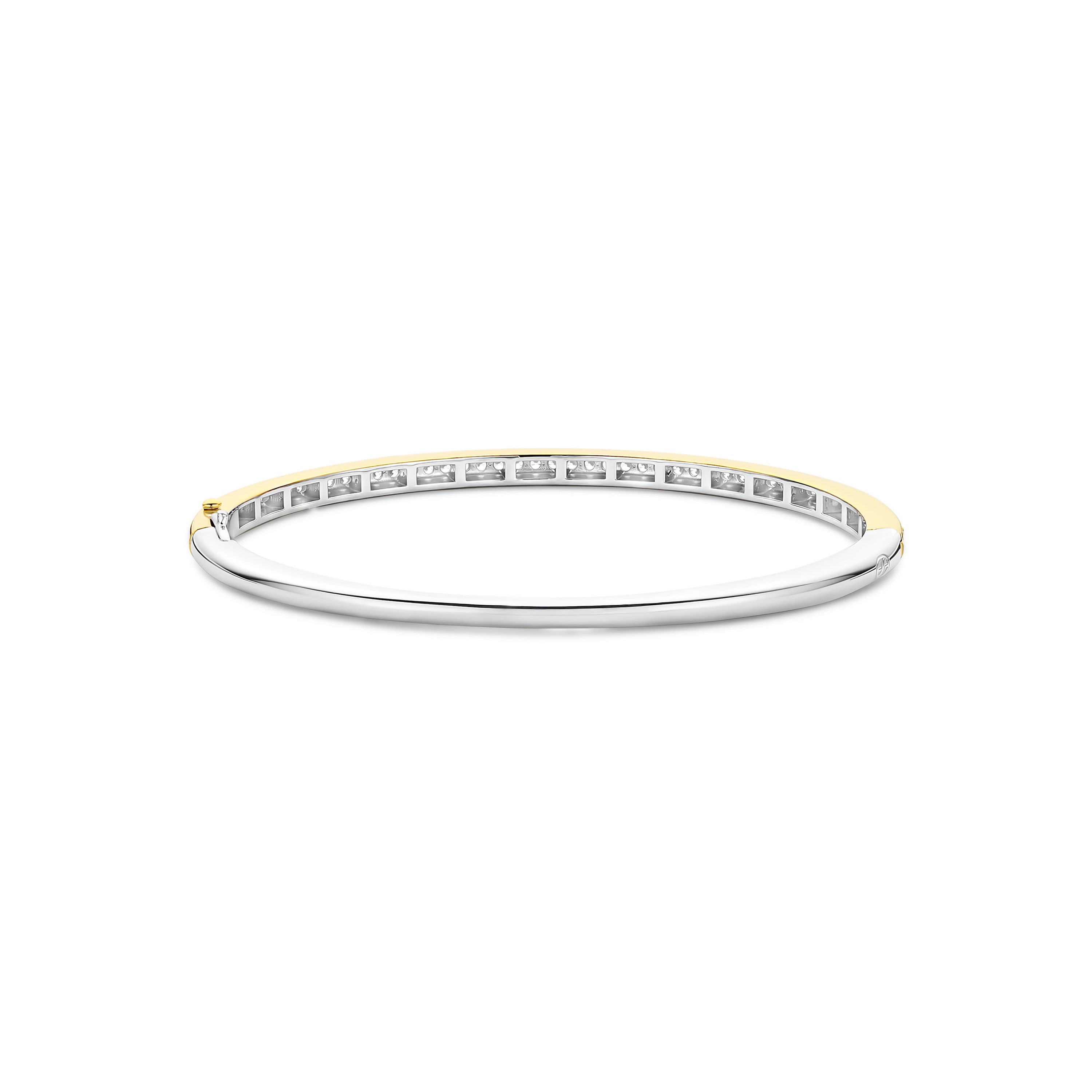 Ti Sento Gold Plated Cubic Zirconia Channel Set Bangle - Image 3
