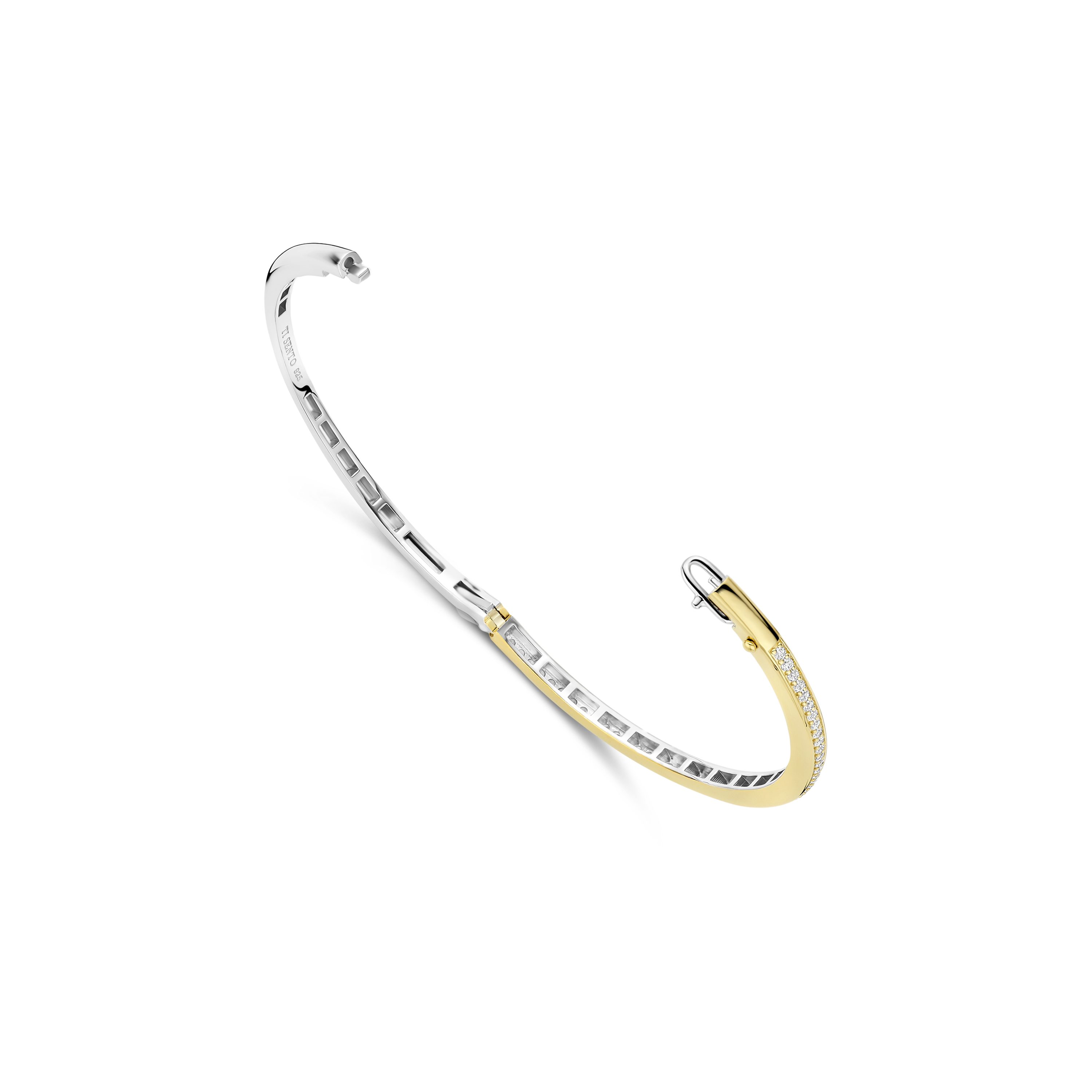 Ti Sento Gold Plated Cubic Zirconia Channel Set Bangle - Image 2
