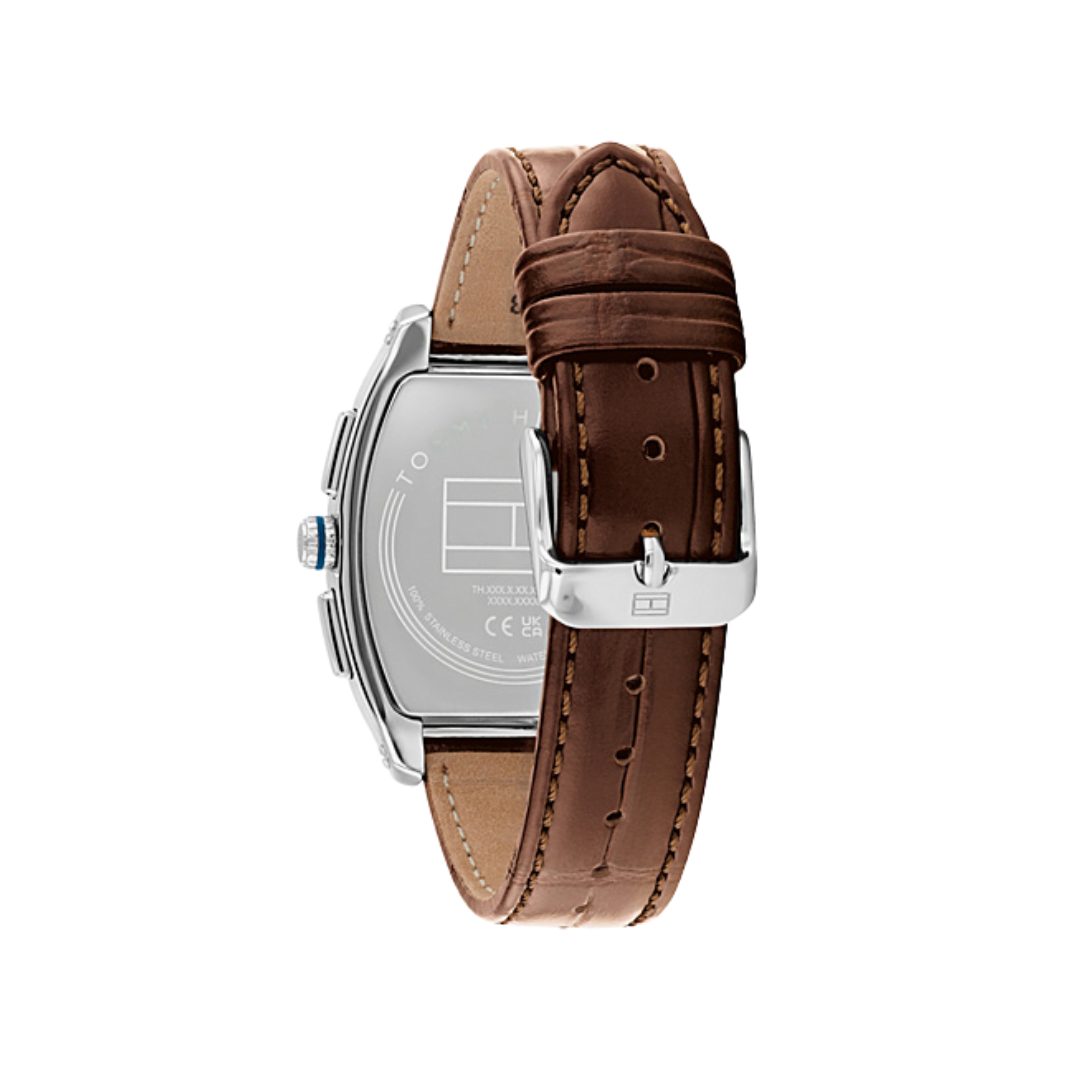 Tommy Hilfiger Square Blue Dial Leather Watch - Image 3