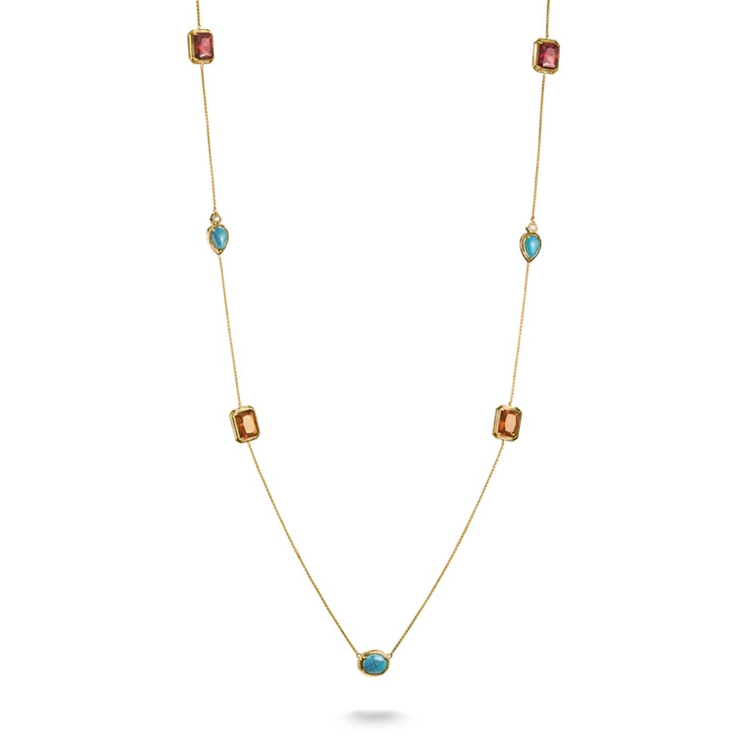 THOMAS SABO Elyndra 18k Gold Plated Multistone Necklace - Image 3