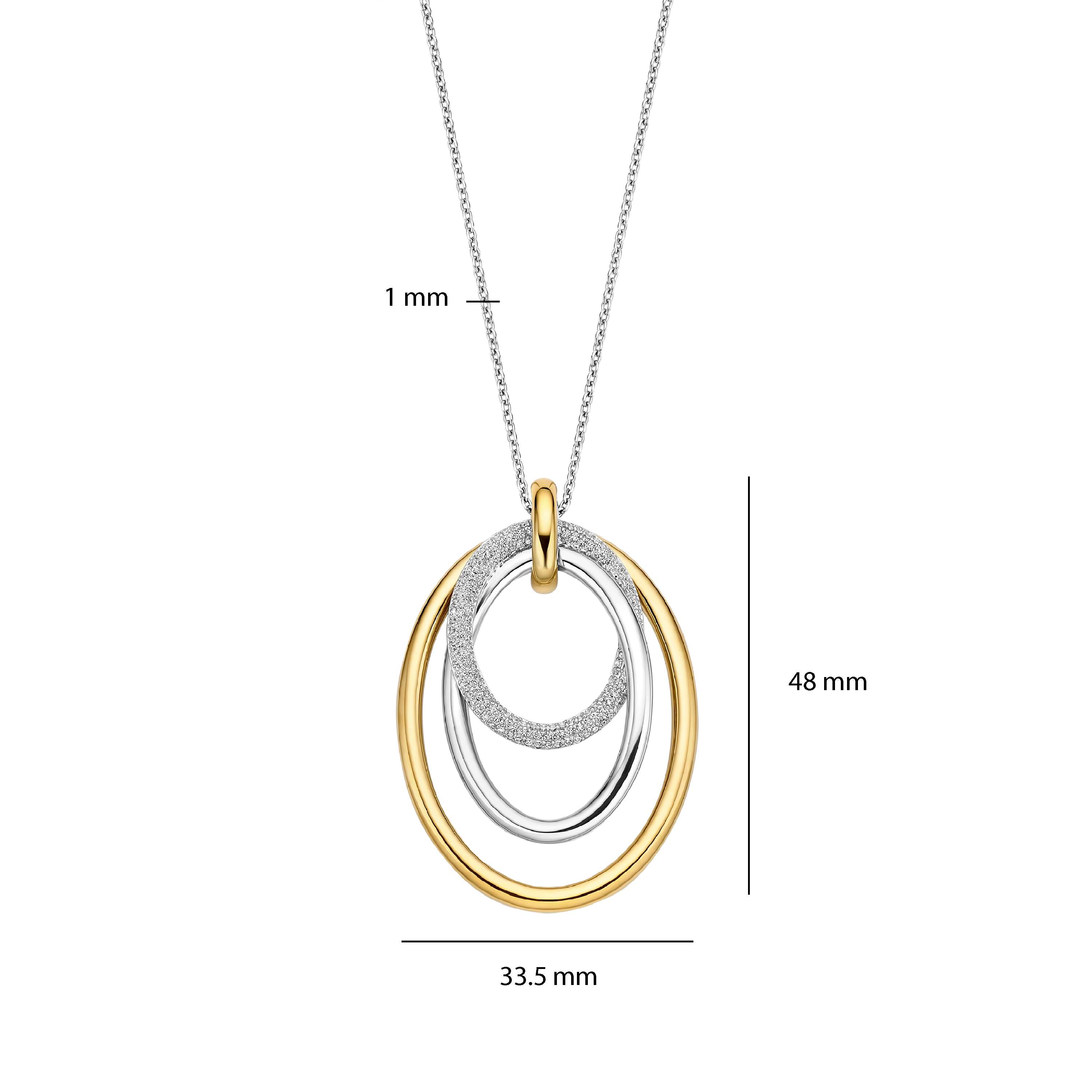 Ti Sento Two Tone Gilded Triple Oval Pendant - Image 5
