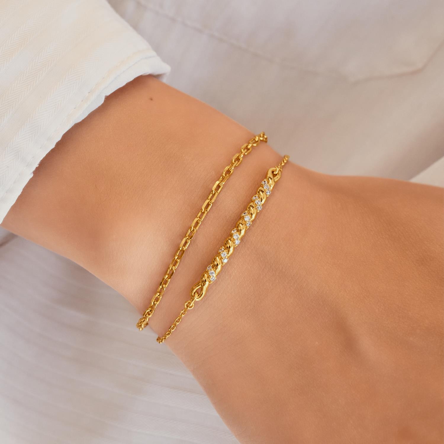 Ania Haie Gold Twisted Bar Bracelet - Image 3